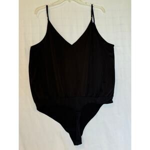 Express Women's Black V-Neck Sleeveless Blouse thong Bodysuit XL Adjustable